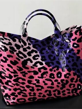Pink & Purple Leopard Print Tote Bag - Fashionable Women's Handbag-NWOT